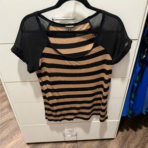 Express Black and Tan Striped Shirt